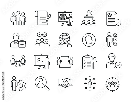 Recruitment thin line icons. Editable stroke. For website marketing design, logo, app, template, ui, etc. Vector illustration.