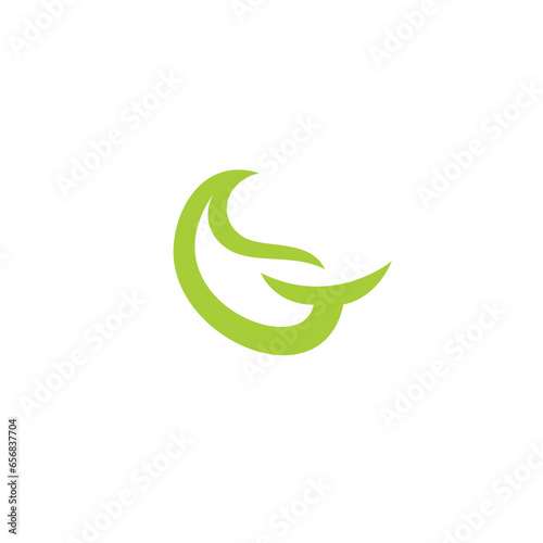 Letter G Leaf Logo Design. G Nature Vector