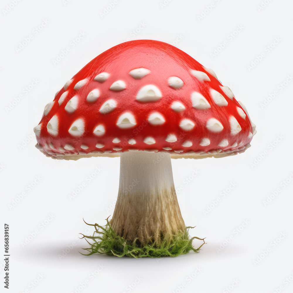 Fly agaric on a white background