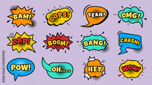 Set of Comic Speech Bubble Talk Collections.