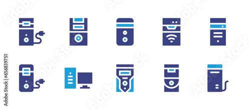 CPU icon set. Duotone color. Vector illustration. Containing cpu, computer, personal computer, pc. © Huticon