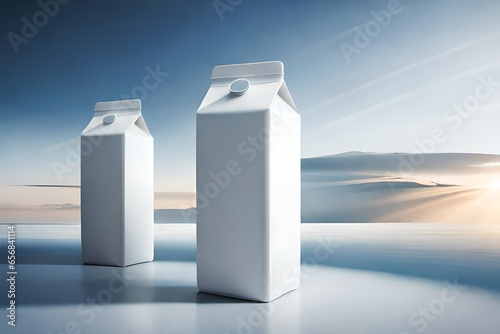 milk carton box with milk photo