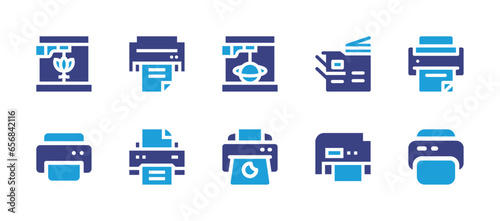 Printer icon set. Duotone color. Vector illustration. Containing printer, printing.