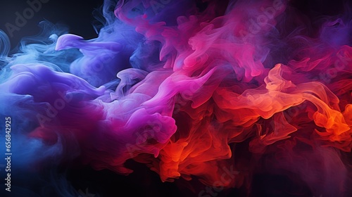 beautiful colorful smoke gradient on dark background