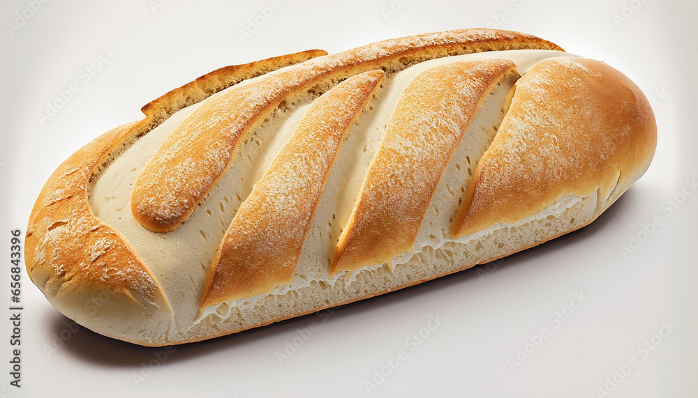 White Bread on a white background. Generative AI