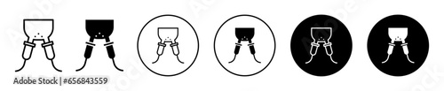 Automatic milking udder icon. automatic machine use to extract milk from cattle animal symbol set. Milking udder equipment use in farming and agriculture vector sign. milk udder use by Dairy industry 