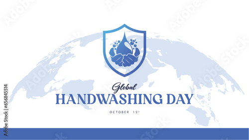 Global handwashing day. Vector illustration of washing hands. Suitable for banners, web, social media, greeting cards etc