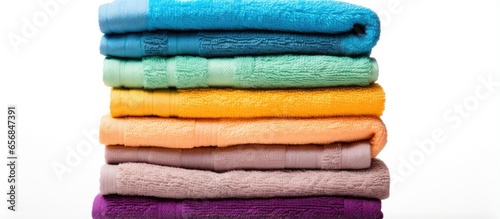 Colorful fresh towels stack