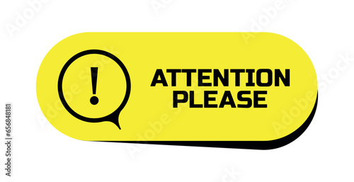 attention please sign on white background	