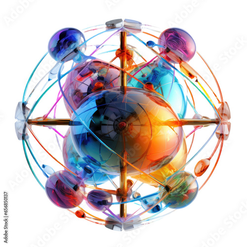 Nucleus of the atom on transparent background