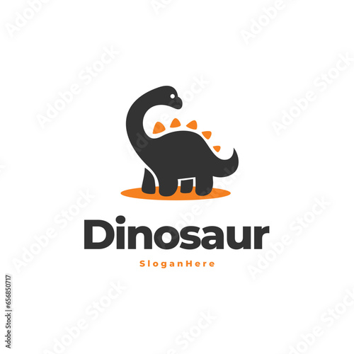 dinosaur cute logo vector