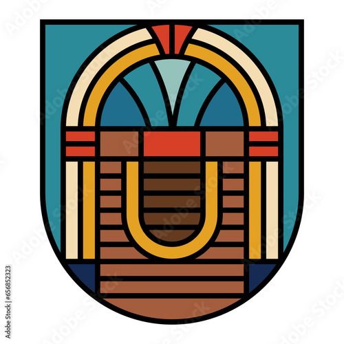 Jukebox Badge Illustration