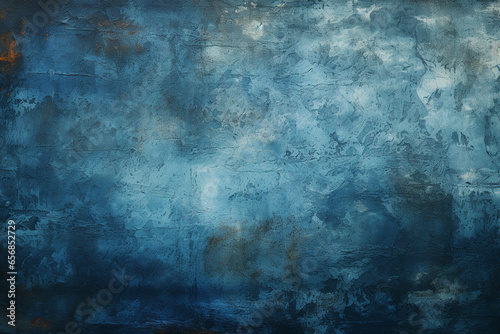 grunge background with space for text or image. Blue wall