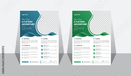 New travel flyer design. Corporate and modern design template, simple and creative layout 