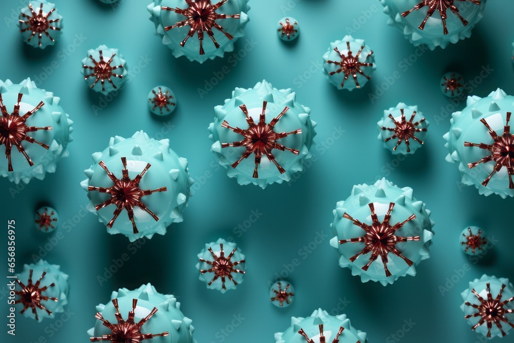 Close up virus outbreaking and Pandemic such as monkeypox virus, covid 19, blue background. Close up virus outbreaking and Pandemic such as monkeypox virus, covid 19, blue background.