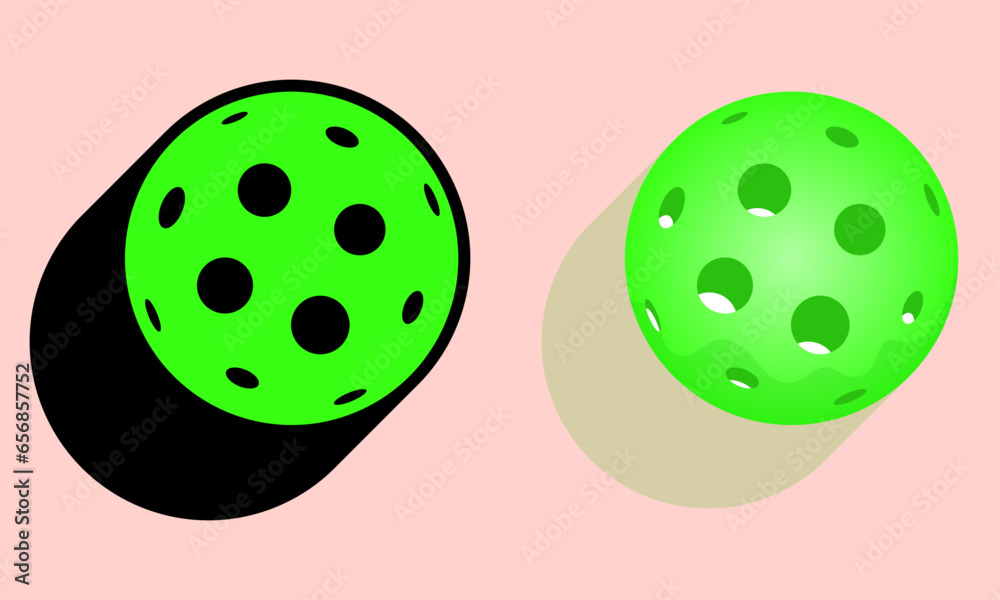 custom made wallpaper toronto digitalFlat 3D Pickleball Ball Vector Illustration