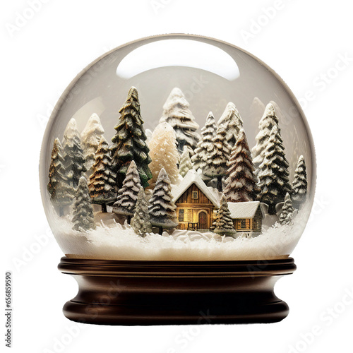 DIY snow globes, transparent background, isolated image, generative AI
