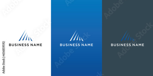 creative mountain logo with abstract initial A logo design