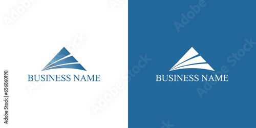 creative mountain logo with abstract initial A logo design