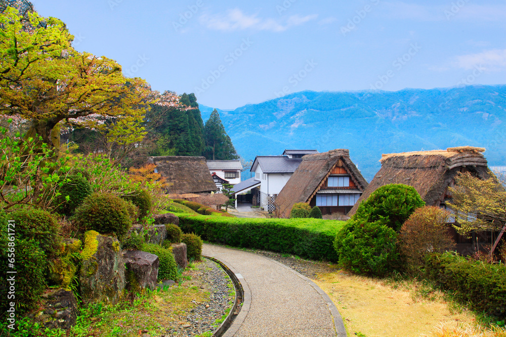Scenery in an ancient Japanese village, Gero Onsen Gassho Village, Gifu Prefecture, Japan.