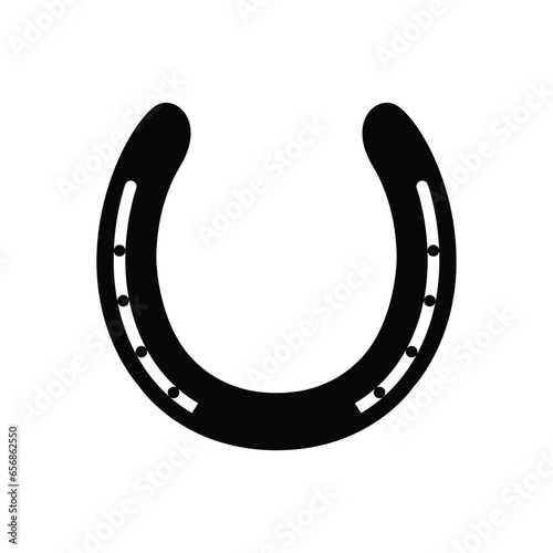 Horse Shoe Silhouette. Black and White Icon Design Elements on Isolated White Background
