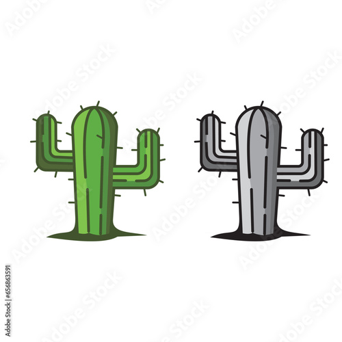prickly cactus plant cartoon