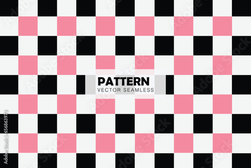 Black and pink square shapes seamless repeat pattern