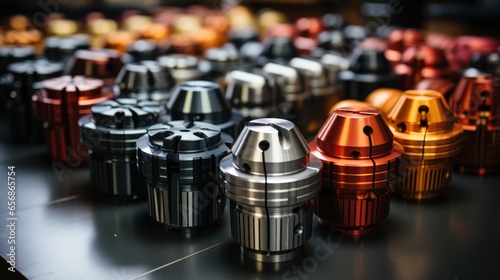 Various types and sizes of steel collet chucks cnc machining or automatic milling machines