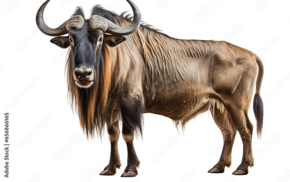 Dark Wildebeest on White Transparent Background. Dark Wildebeest on White Transparent Background.