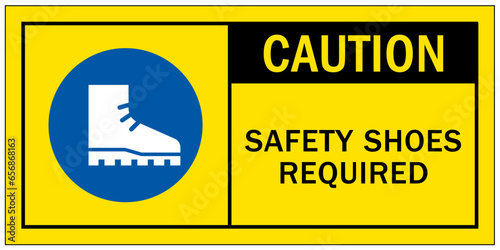 Safety shoes sign and labels