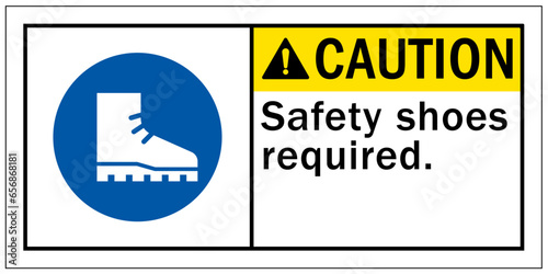Safety shoes sign and labels