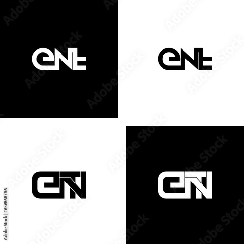 ent initial letter monogram logo design set