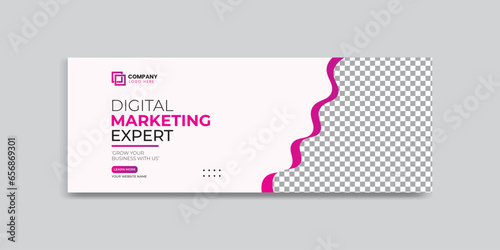 digital marketing agency social media cover banner design. corporate business creative social media cover banner post template
