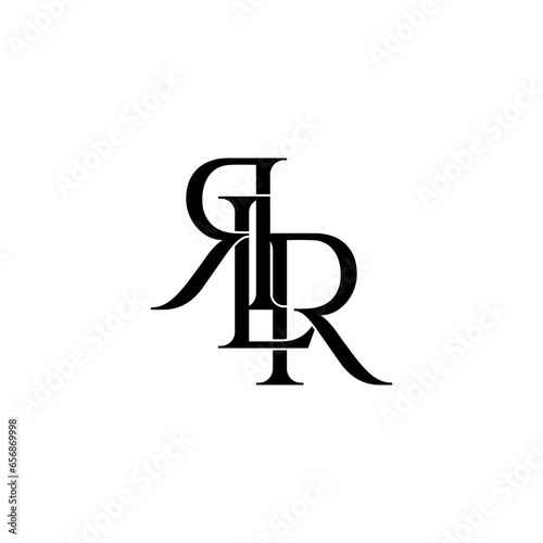 rlr initial letter monogram logo design