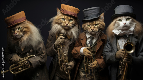 Musical team of cats © Veniamin Kraskov