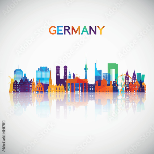 Germany skyline silhouette in colorful geometric style. Symbol for your design. Vector illustration.