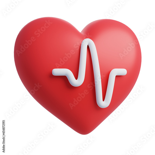 3d icon of hospital heart health care and medical concept
