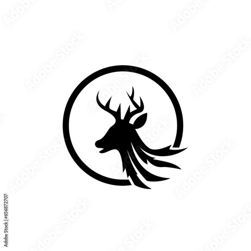 deer circular logo. vintage deer head logo. Deer logo. deer hunt logo.