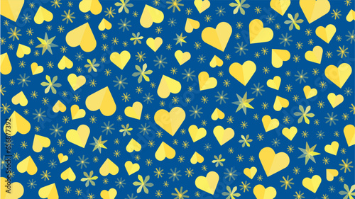 父の日に使える黄色いハートのベクター背景画像