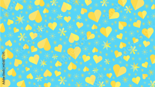 父の日に使える黄色いハートのベクター背景画像