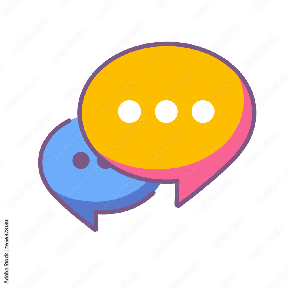 Emoji icon of chat bubble message for communication sticker Emoji icon of chat bubble message for communication sticker