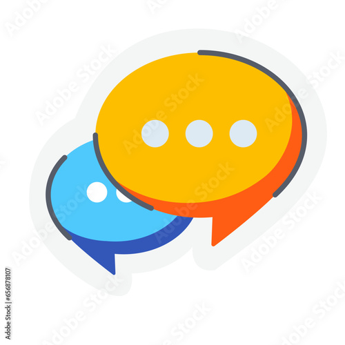 Emoji icon of chat bubble message for communication sticker
