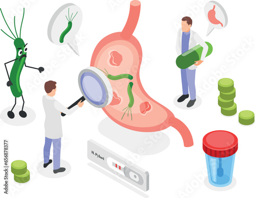 Helicobacter Isometric Abstract Composition