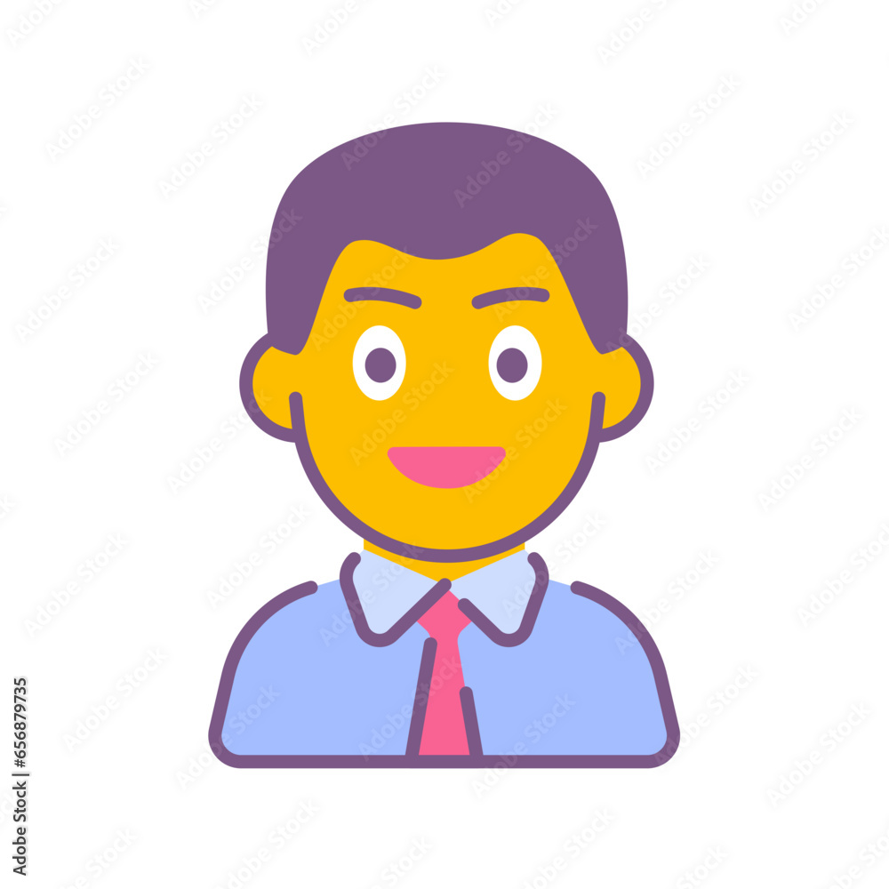 Emoji icon of a business man for person avatar sticker Emoji icon of a business man for person avatar sticker