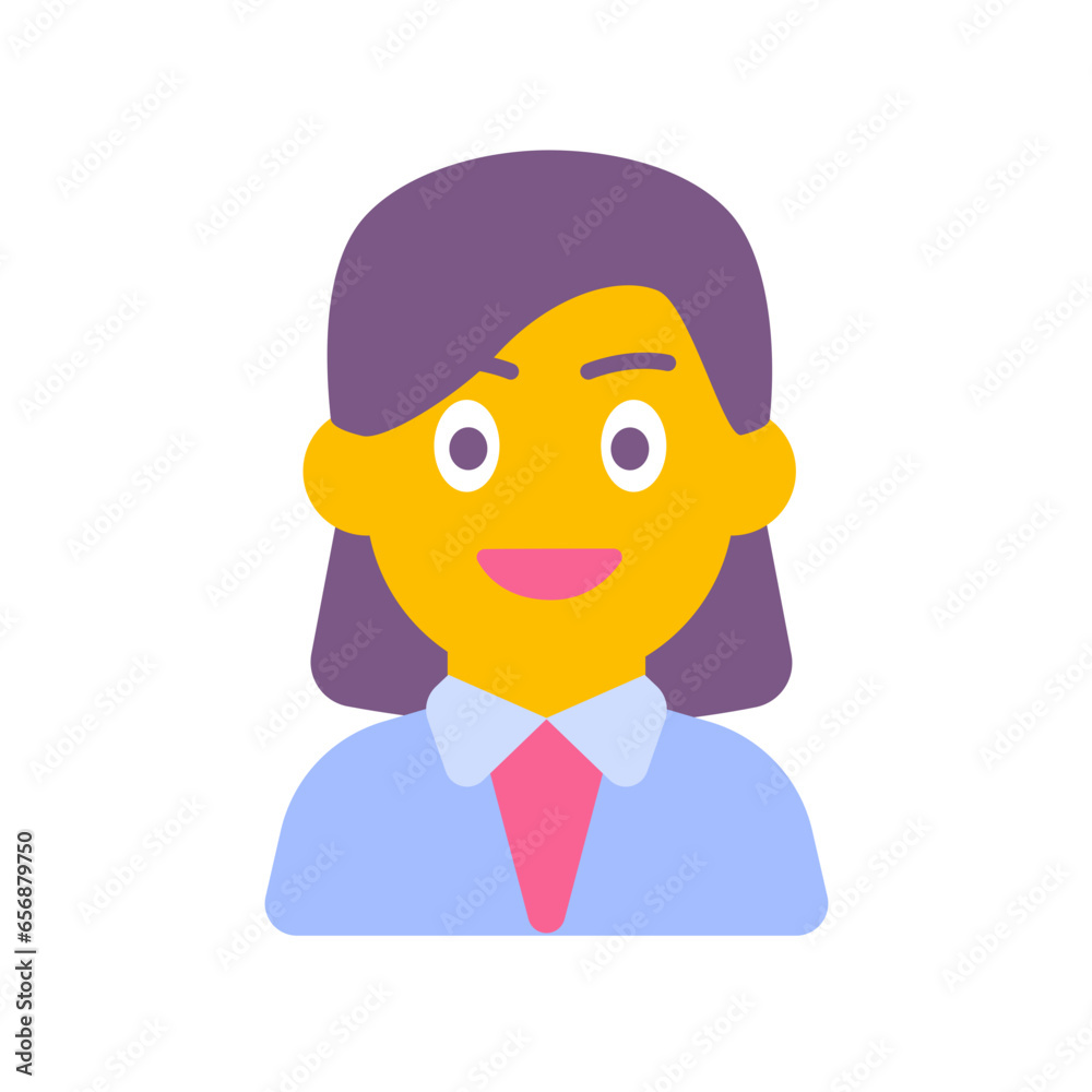 Emoji icon of business woman for person avatar female sticker