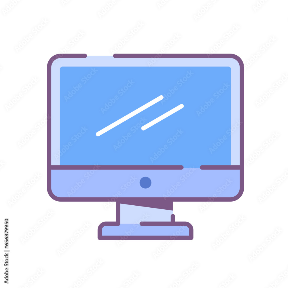 Emoji icon of a lcd monitor for computer display device sticker Emoji icon of a lcd monitor for computer display device sticker