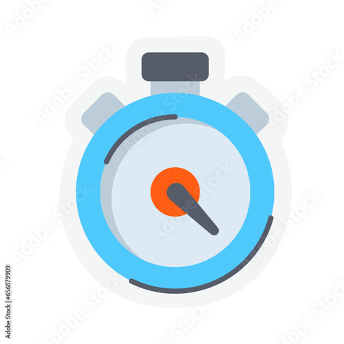 Emoji icon of a stopwatch speed for timer performance sticker