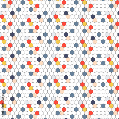 Seamless pattern hexagon background in pastel pyramid color