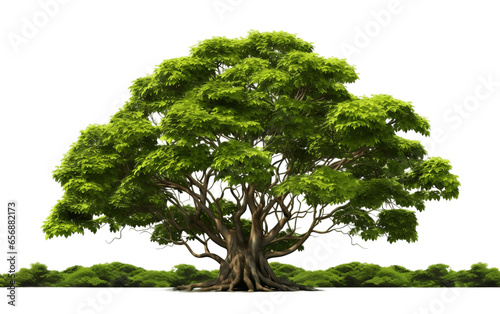 Banyan Tree Isolated on a Transparent Background PNG. Generative Ai