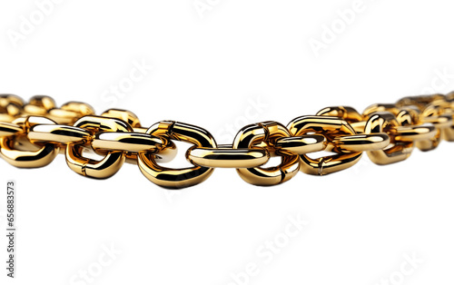 Closeup of Golden Chain Isolated on a Transparent Background PNG. Generative Ai